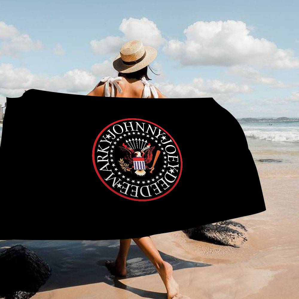 R-ramones Band Microfiber Printed Beach Towel Mountain Climbing Yoga Beach Swimming Running Absorbent Soft Towel