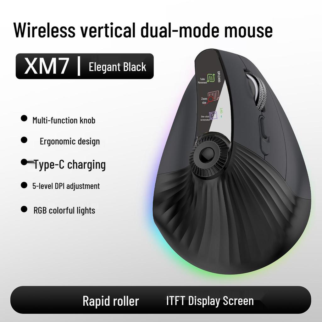 JOMAA Vertical Dual-Mode Wireless Bluetooth Mouse with Charger