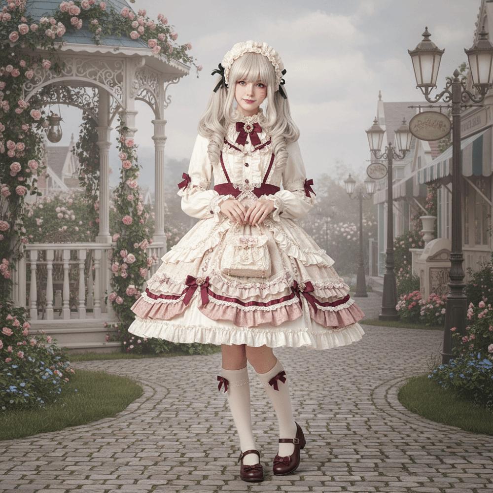 Long Curly Lolita Wig with Bangs Harajuku Roman Volume Cosplay Wig  Cosplay Party