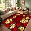 Rose Peony Printed Carpet Valentine's Day Floral Print Entrance Doormat Holiday Living Room Rug Bedroom Non Slip Soft Floor Mat