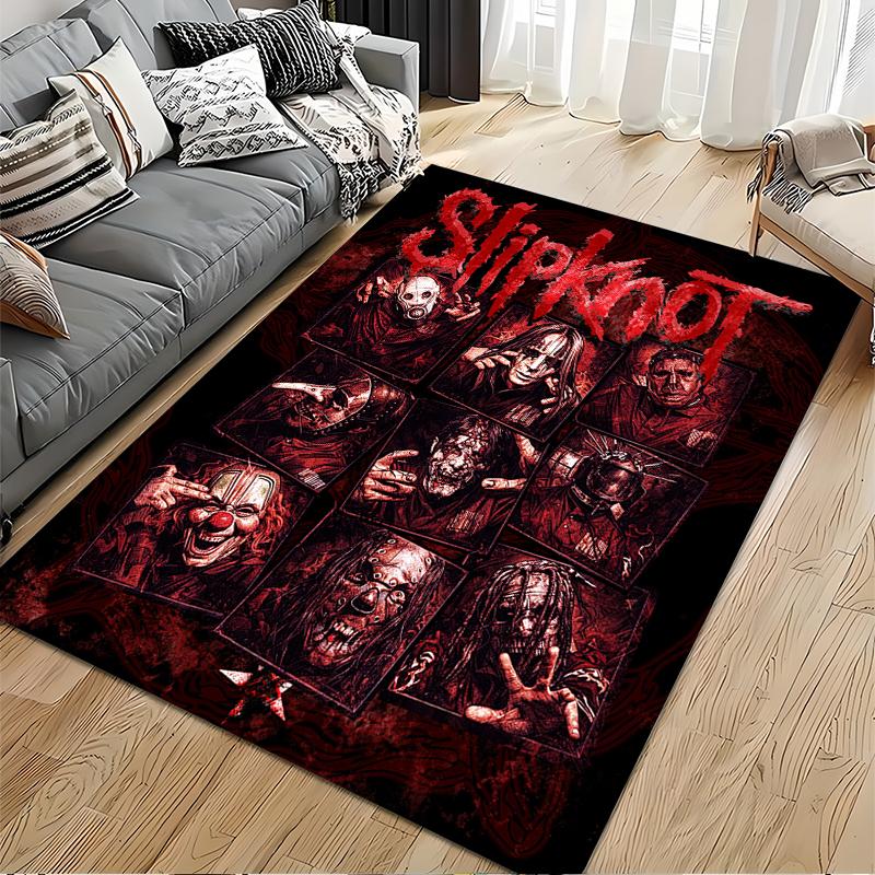 Area Rug, Slipknot Band Metal Art Print, Man Cave Decor, Non-Slip Mat