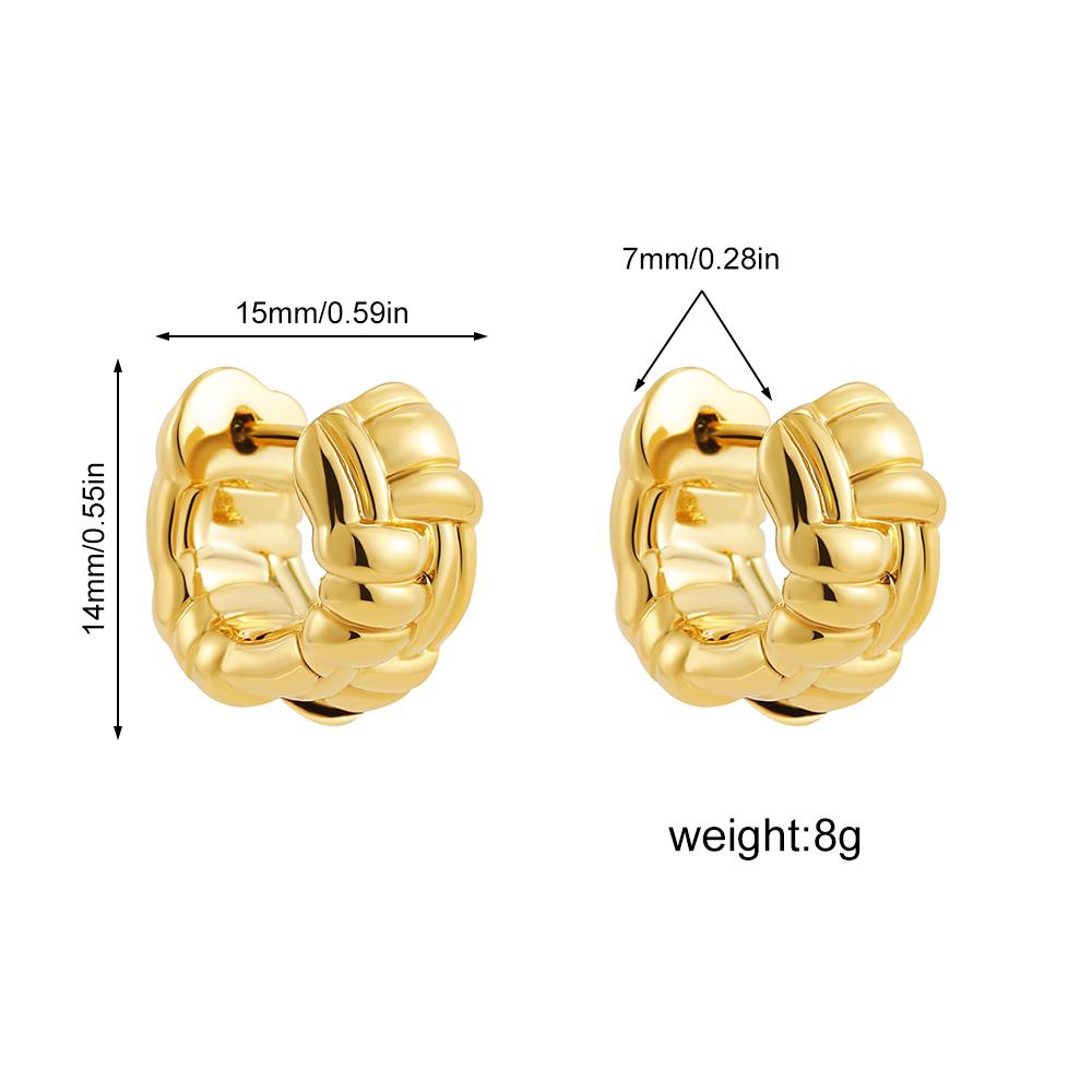 Twist Woven Mini Hoop Earrings for Women Gold Plated Pleat Thick Small Huggie Hoops Ear Buckle Piercing Jewelry New Design