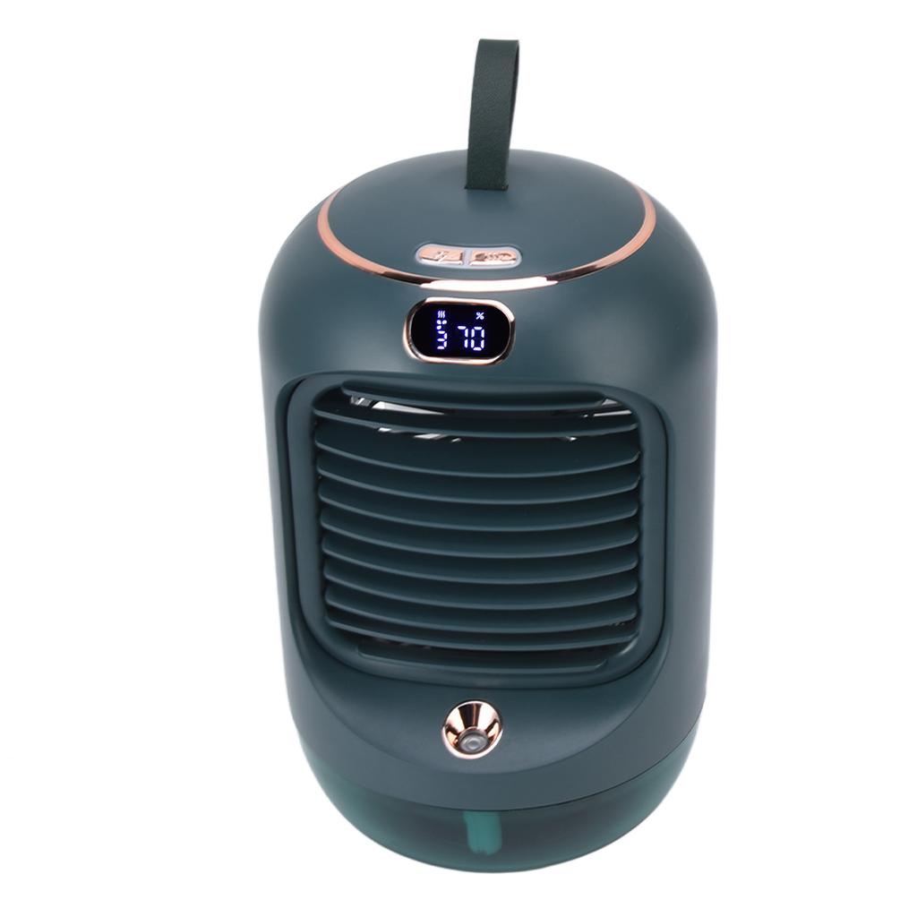 Mini Air Conditioner Humidifier Aromather 3 Gears 5 Blades USB Charging Night Light Water Cooling