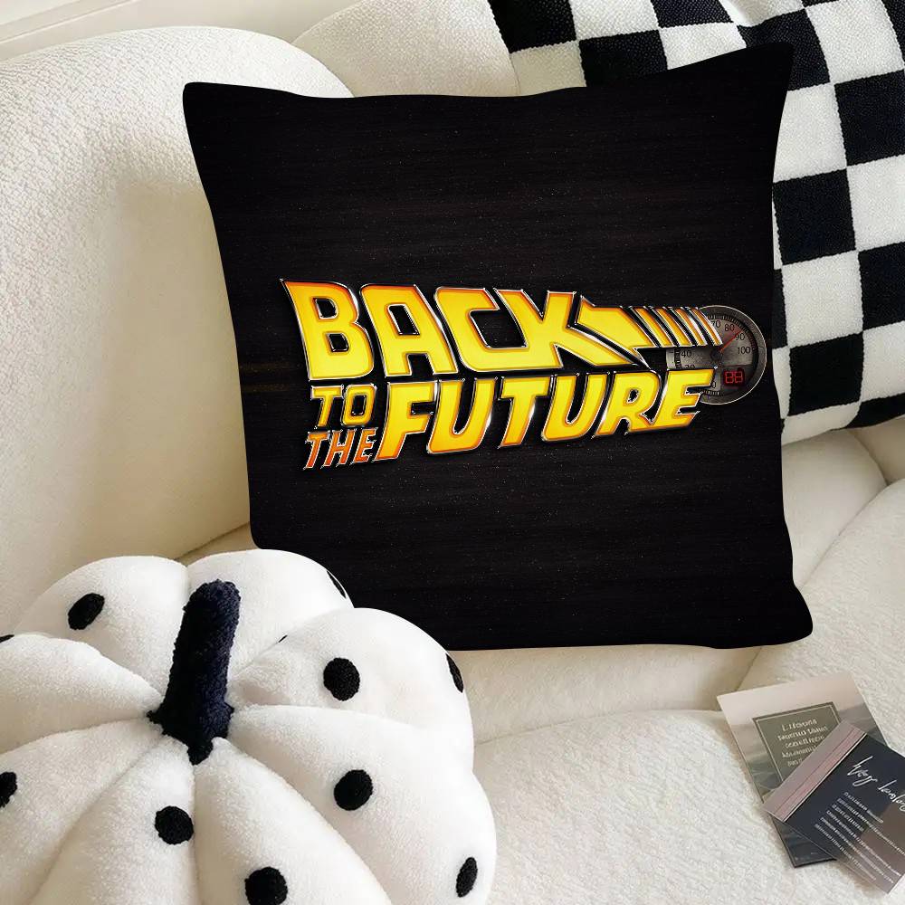 Cartoon Classic Movie B-Back To The F-Future Pillow Case Fashion Square Pillowcase Bedroom Sofa Room Ins Decoration Leisure