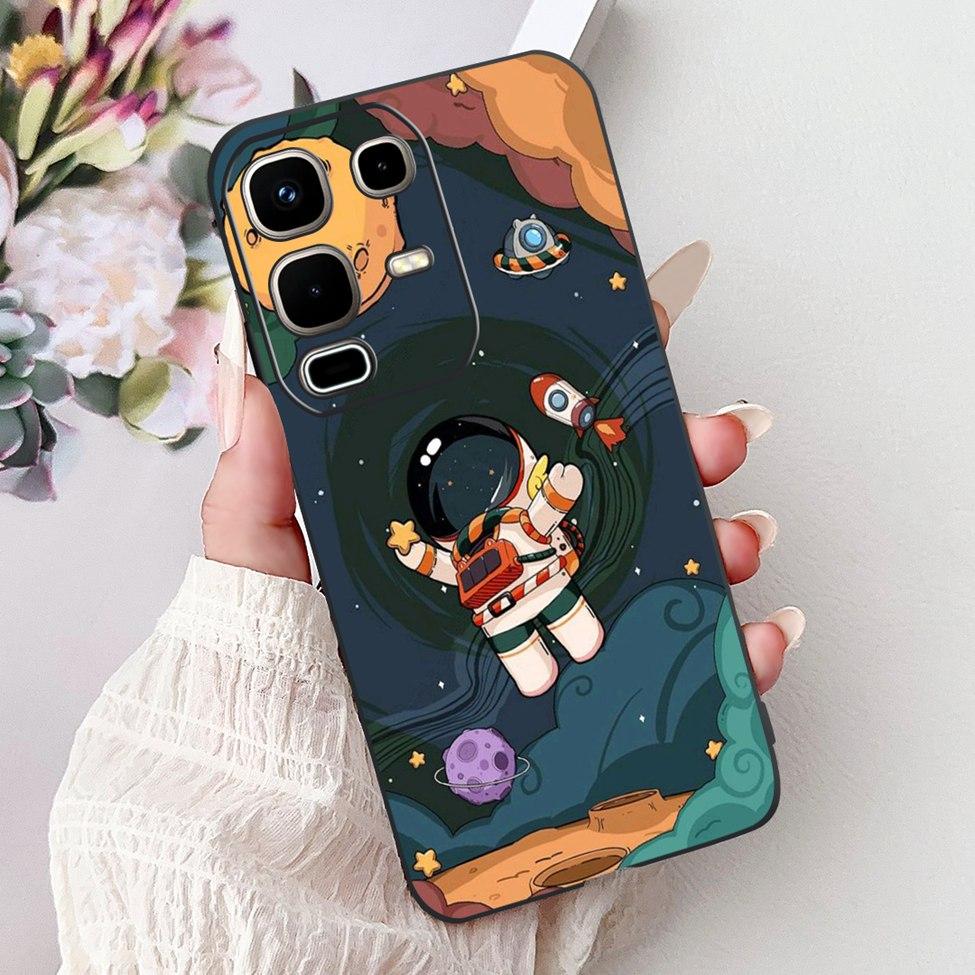Per Infinix Note 50s X6870 Cover Posteriore Per Infinix Note 50s 5G Custodia Silicone Moda Lusso Fiori Gatto Carino Dipinto Divertente Paraurti