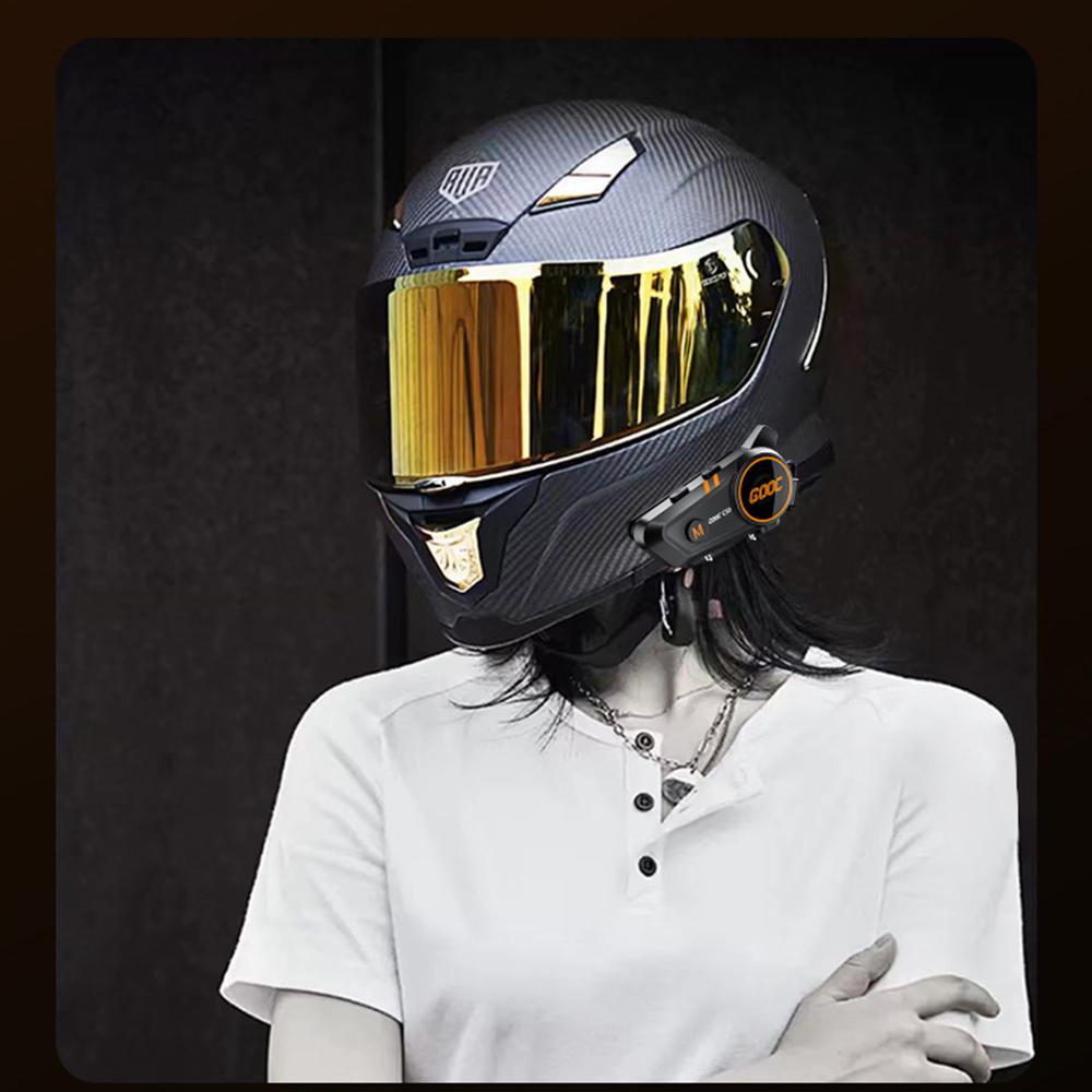 1/2Pcs C50 Motorcycle Helmet Intercom 300M Bluetooth Moto Helmet Headset Universal Pairing Wireless Intercomunicador for 5 Rider