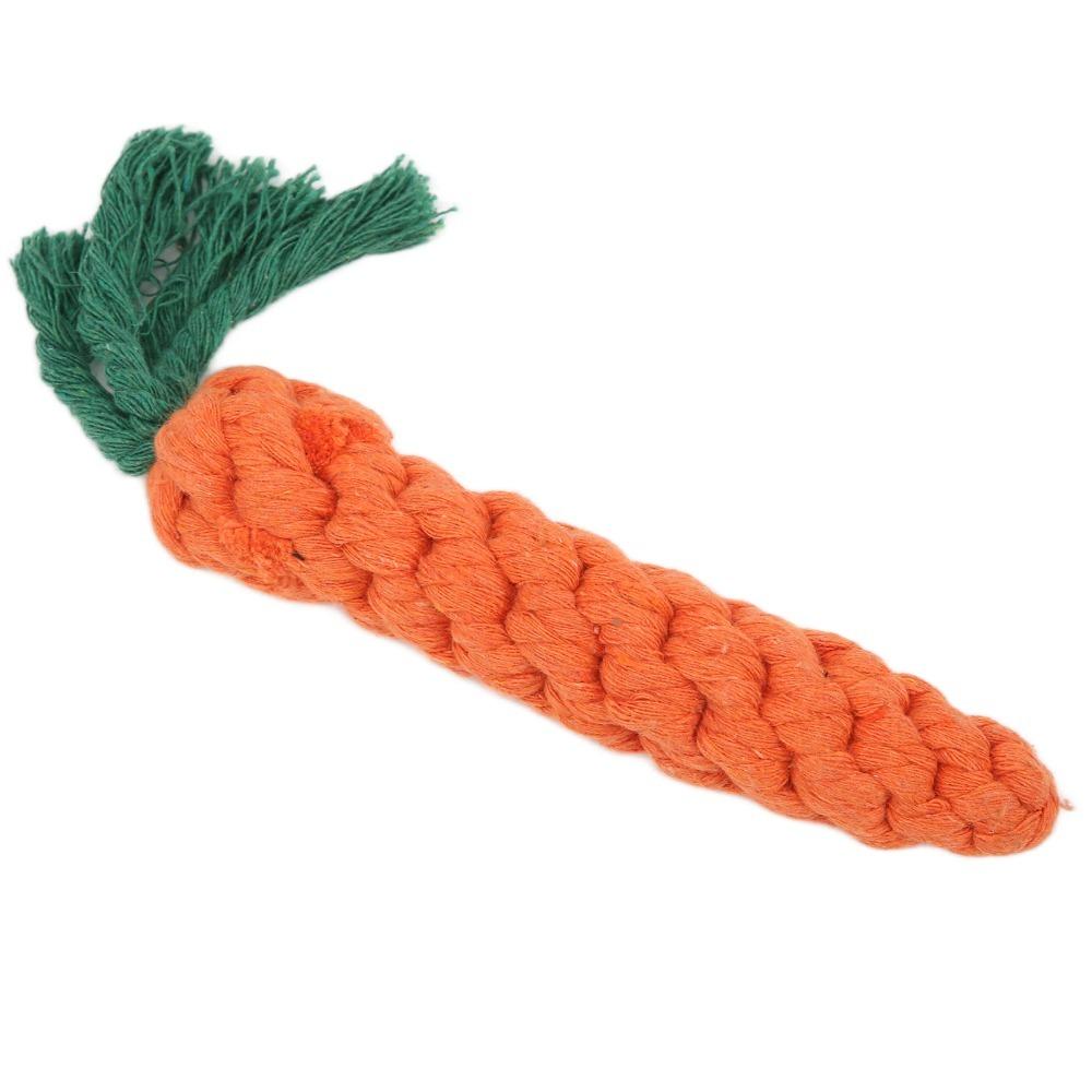 Braided Cotton Rope Carrot Rope Toy Carrot Shaped Pet Rope Knot Toy Dog Chew Toy Daily Chewing