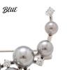 Imitation Pearl Pin Brooch Pin Curved Design Lapel Large