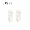 5 Pairs of Women's Summer Ultra Thin Anti Odor Breathable Pure Cotton Non Slip Heel Socks