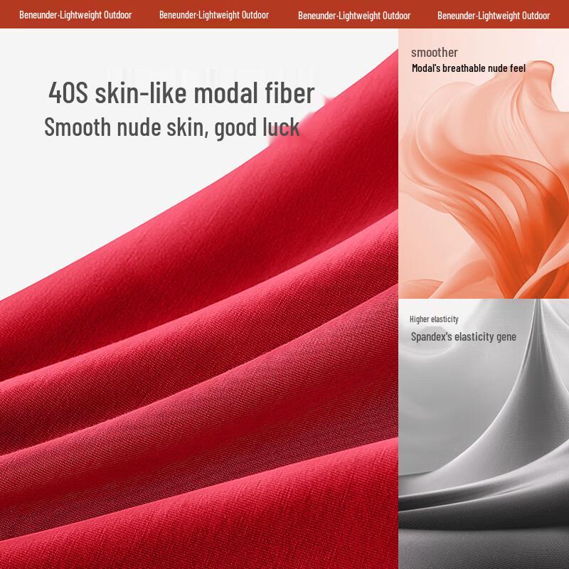 Beneunder Men's Red Modal Boxer Briefs - Year of the Snake Edition