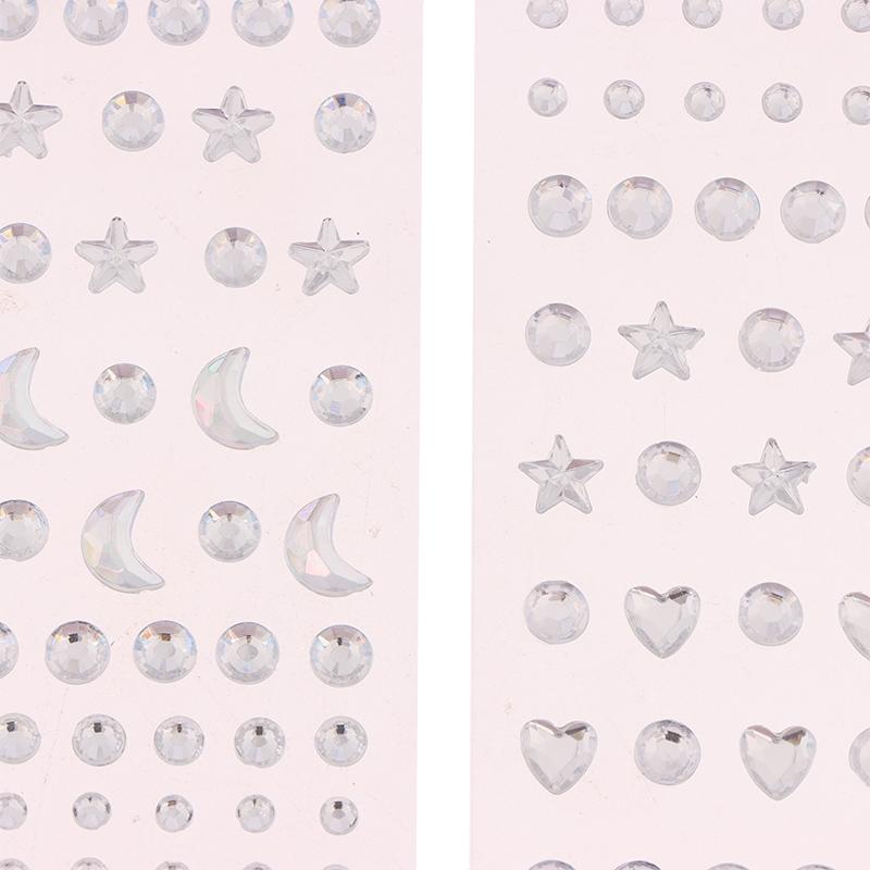 10Sheets White Various Shapes Non Piercing Lip Nails Sticker Self Adhesive Fake Lip Nail Eyebrow Nose Nail Belly Button Jewelry