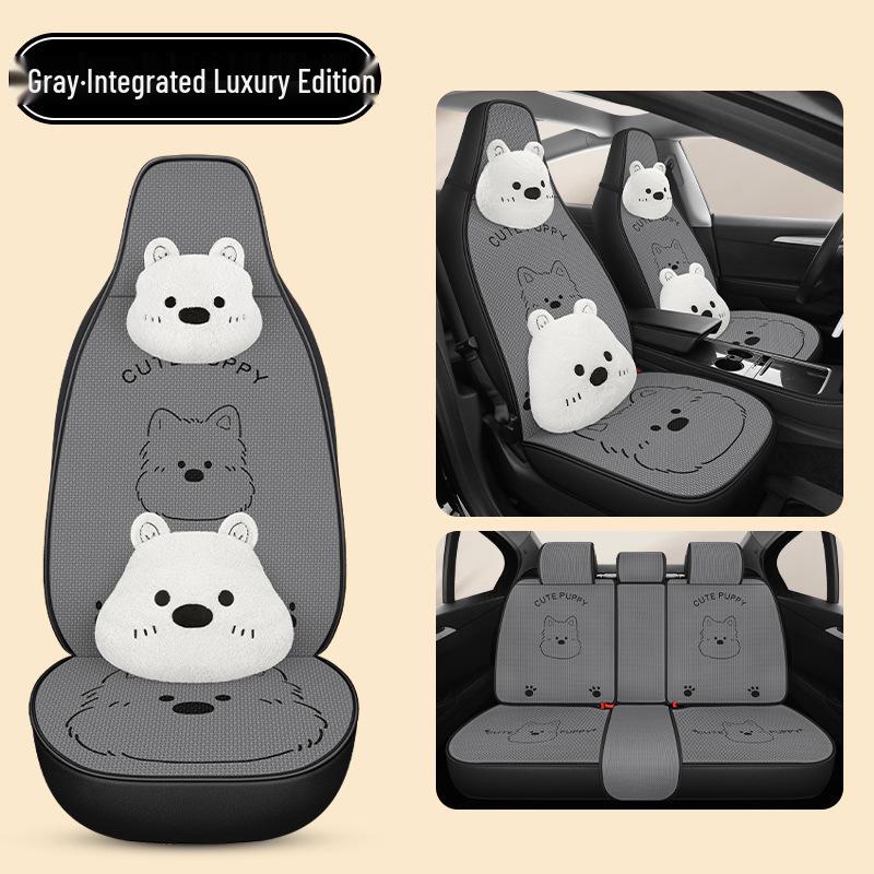 Cartoon West Highland Car Seat Cushion for BYD Seal 06 Yuan PLUS/Pro - Universal and Breathable, All-Season.