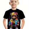 Dětské Chlapecké oblečení Krátký rukáv Cool Bear Potisk Dětské Letní oblečení Chlapecké triko Ležérní Stylové dívčí oblečení Dětské topy s výstřihem