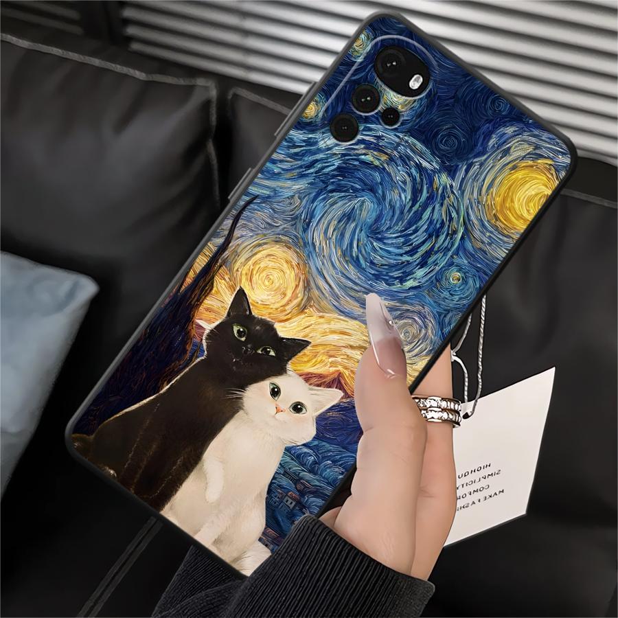 

Phone Cover Case for Motorola Moto G51 G73 G32 Edge 20 Pro 30 Lite G50 G60s G22 Edge40 G52 G71 G53 G30 Cartoon Cute Cat Motorola Edge 30 Neo