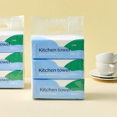 3-ply Kitchen Towels, 100 Sheets, 3 packs_DY0725010