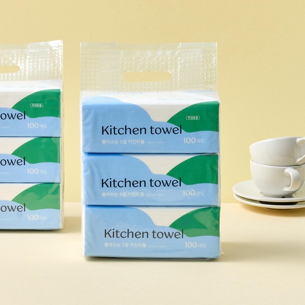 3-ply kitchen towels, 100 sheets, 3 packs_DY0725010