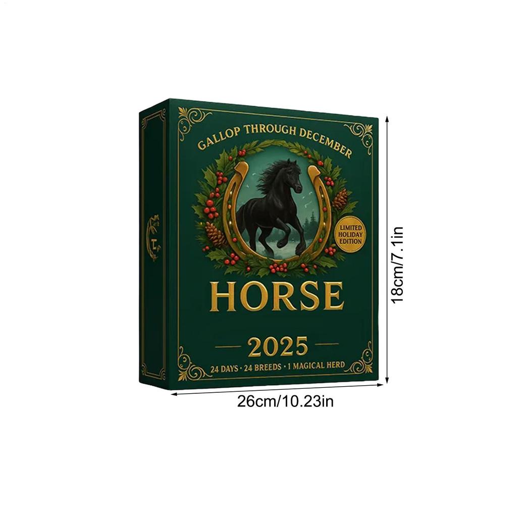 2D Flat Acrylic Horse Advent Calendar 2025 Christmas Countdown Calendars With 24 Unique Horses Figurines For Home Decor