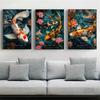 DIY Diamond Painting Retro Chinese Style Red Koi Lucky Carp Luxury Fish Calligraphy Embroidery Cross Stitch Kit Living Room Home Art Wall Decor