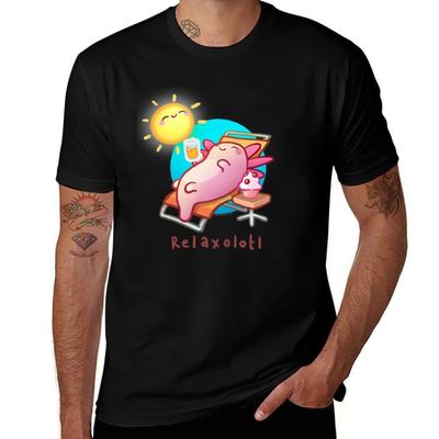 Relaxolotl T-Shirt T Shirts for Man Graphic Funny Funny T Shirts Man T-Shirt