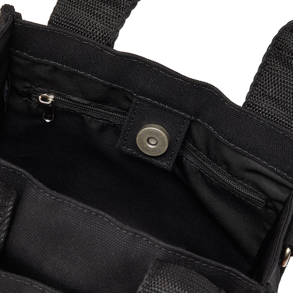 Lee Mesh Thick Cotton Mini Shoulder Mesh Lunch Perfect for and Black 2-Way Tote, II, Canvas, Small, Tote, 2-Way Bag, Handle, Bag, Commuting, School,