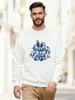 Men'S Casual Round-Neck Sweatshirt with a Happy Easter Design 100% Cotton Printed Long-Sleeve Crew Neck Pullover