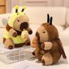 Cute Capybara Cosplay Bee,Dinosaur,Pig,Rabbit,Shark,Cockroach Doll 20cm Capybara Plush Toy Nose Pull Line Doll Kid Birthday Gift