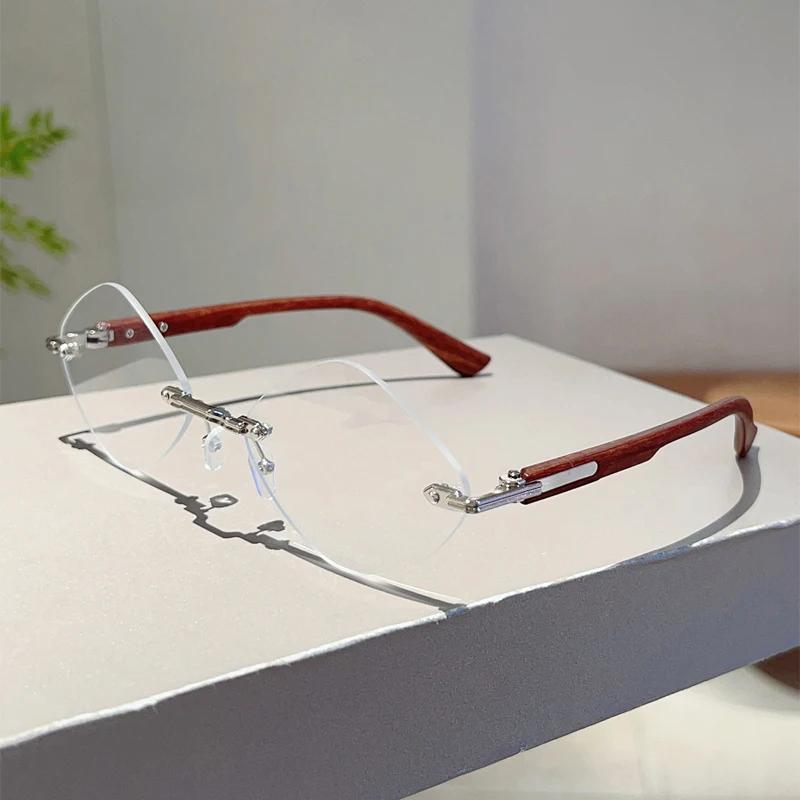 Rimless Rhombic Sunglasses Men Fashion Vintage Gradient Casual Shades Women Trendy Brand Design Outdoor Decor Sun Glasses