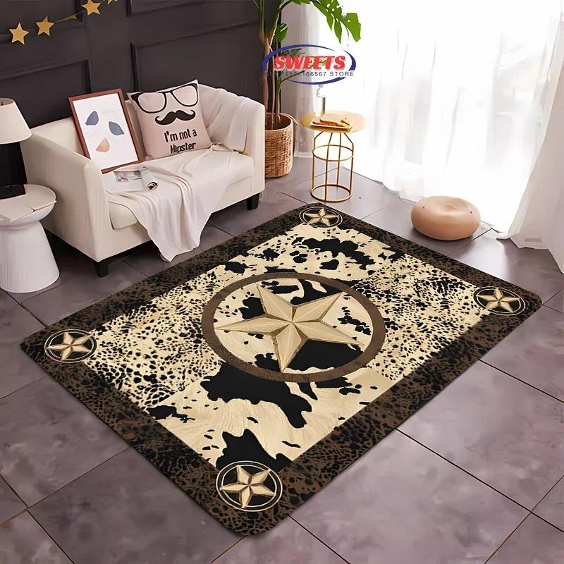 Vintage Star Carpet Mat Rug Home Decoration Classic Geometric Pattern Living Room Floor Mat Rugs for Bedroom Home Carpet