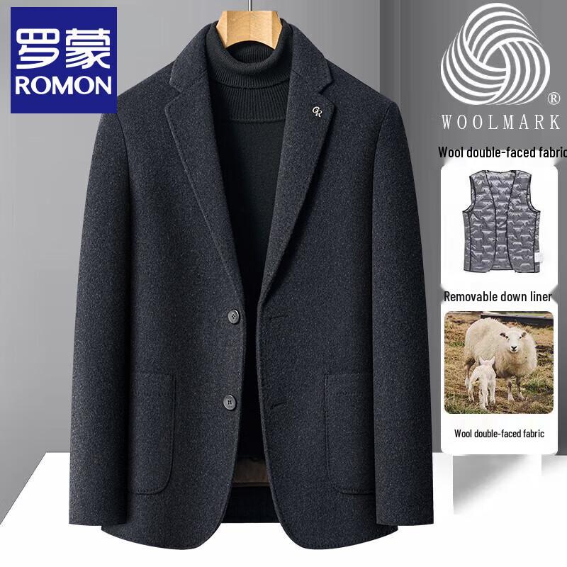 Luomeng Men's Double-Faced Wool Blend Winter Coat