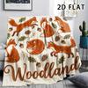 1Pc 2D FLAT Autumn Forest Print Flannel Blanket,High quality Comfortable for All Seasons,Home Decor,Warmth and Comfort,Perfect for Christmas Gifts