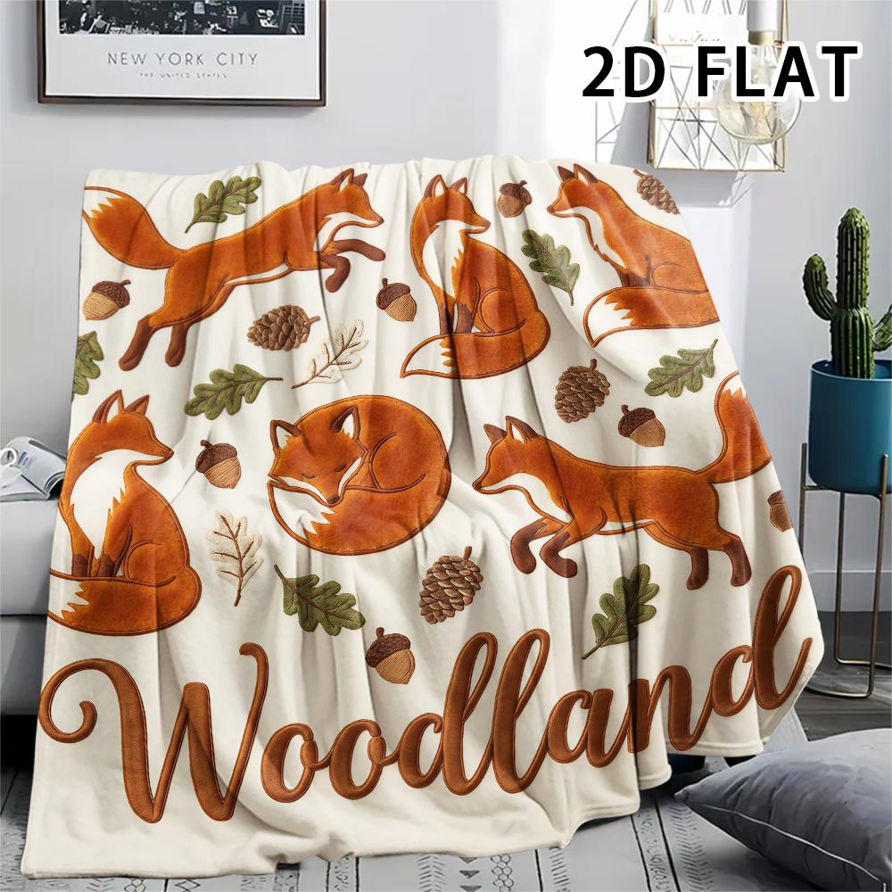 1Pc 2D FLAT Autumn Forest Print Flannel Blanket,High quality Comfortable for All Seasons,Home Decor,Warmth and Comfort,Perfect for Christmas Gifts