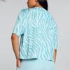 Puma All Over Print Crew Neck Short Sleeve T-Shirt Women Tops Blue 523215-21