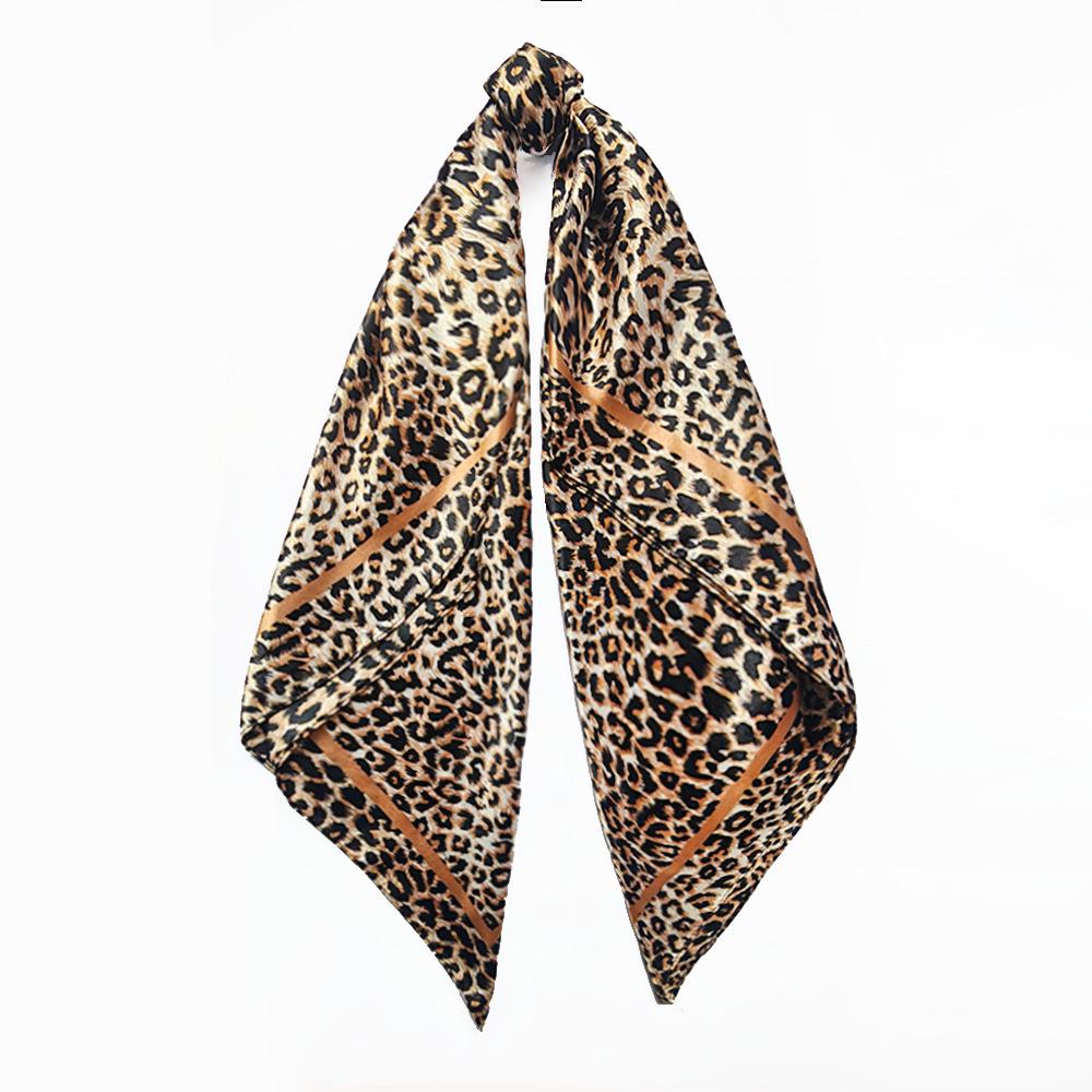 Leopard Print 90cm Silk Headscarf for Women - Versatile European & American Style with Paisley Design