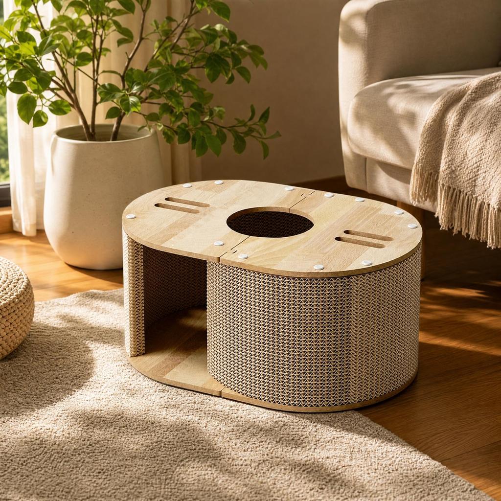 Cardboard Cat House Multi-Functional Corrugated Paper Indoor for Cats