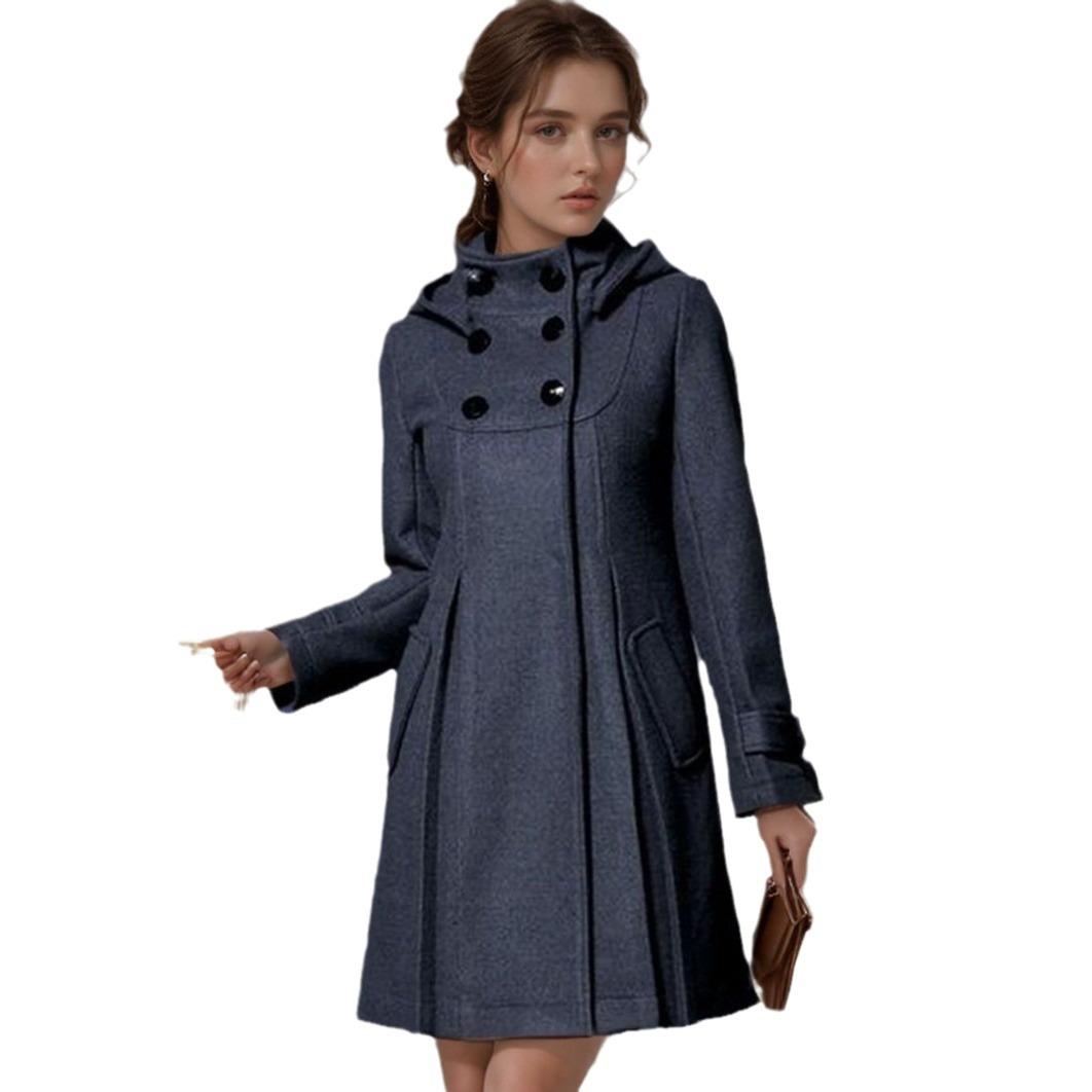 

Осенне-зимнее женское шерстяное пальто Среднее и длинное шерстяное пальто XXXL