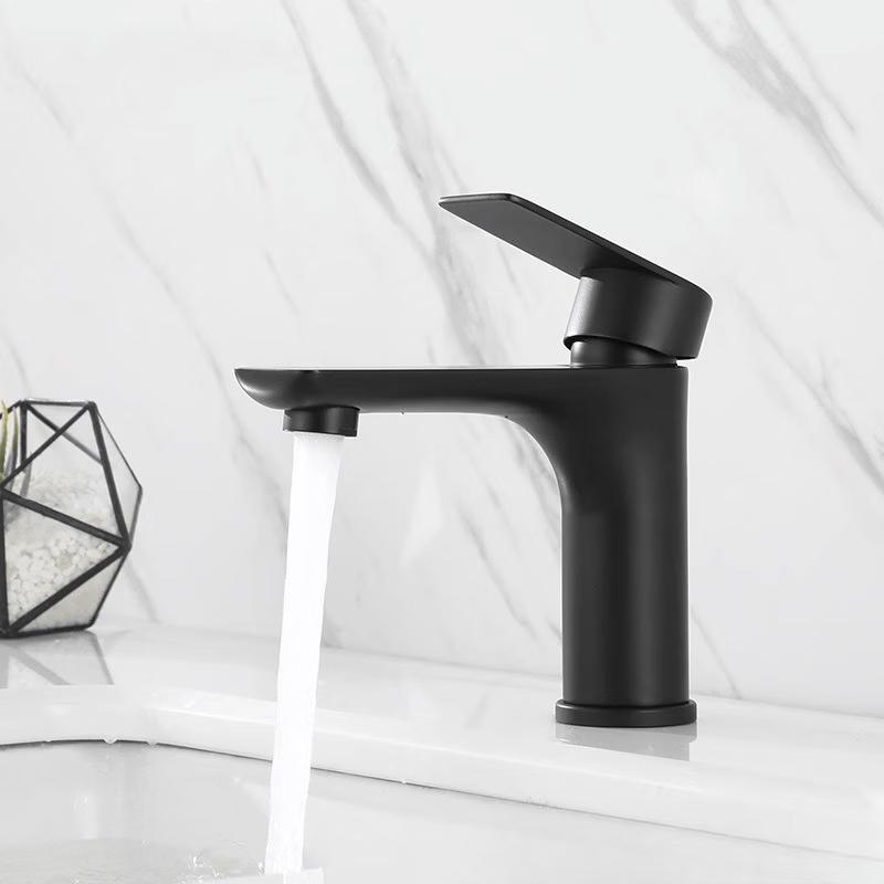 TLXT Gold Flat Design Single Cold Basin Faucet