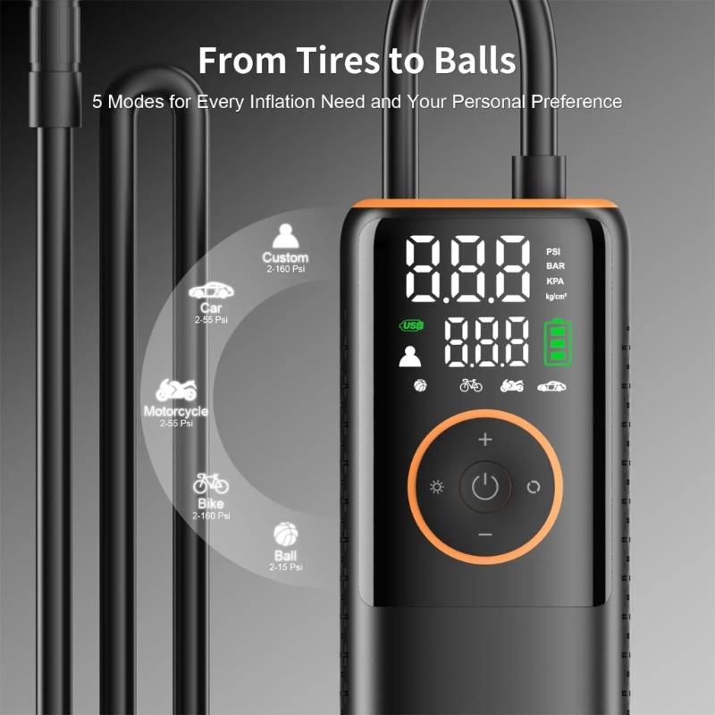 Wireless Car Air Compressor Air Pumps Electric Tire Inflator Pumps for Motorcycle Bicycles Air Pumps Tire Inflator