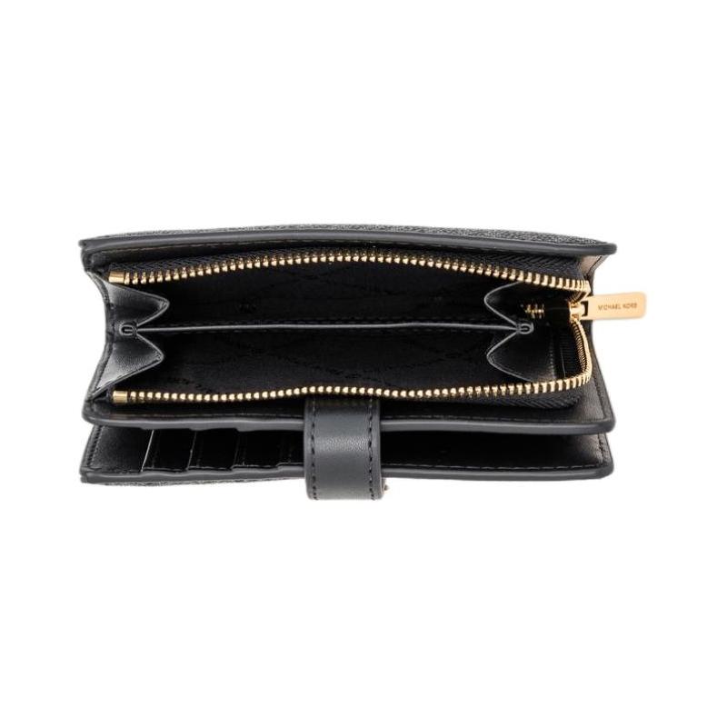 Michael Kors Greenwich Logo Coated Canvas Wallet Medium Women's Black