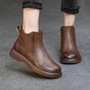 Damen Retro Martin Niedriger Absatz Chelsea Stiefeletten - 2025 Herbst/Winter Koreanischer Stil Klobige Lederschuhe.