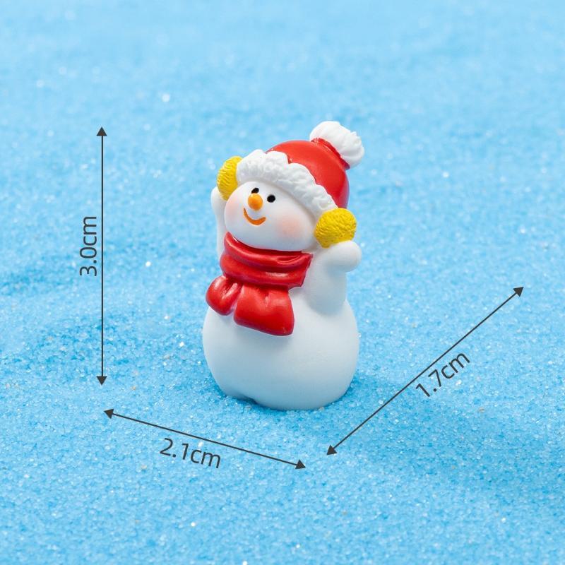 Mini Snowman Figurine Waterproof Mini Christmas Doll Ornament for Micro Landscape DIY Garden Patio Xmas Decor