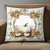 1 Pieces-2D flat printing Autumn Floral Pumpkins Pattern Decorative Cushions Polyester pillowcase, sofa decorative cushion cov