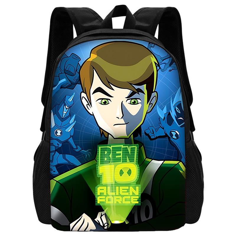 Child School Cute Cartoon Ben Tennyson 10 Backpack with Lunch Bags ,Pencil Bags ,School Bags for Boys Girls Best Gift