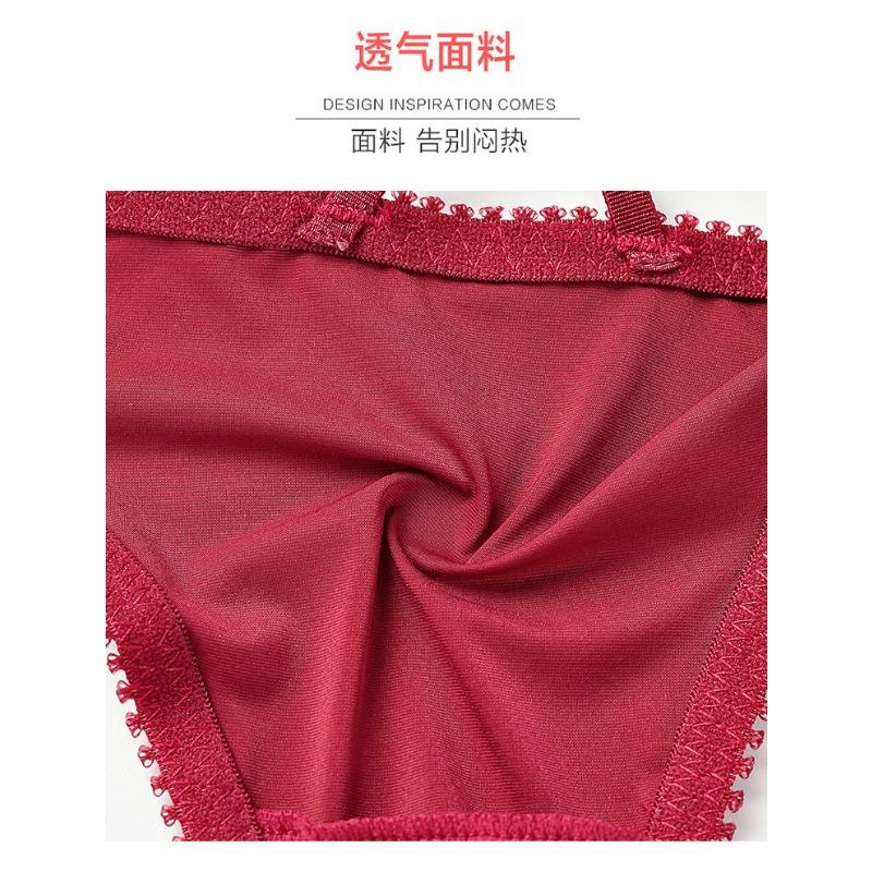 Women Sexy Low Waist Floral Lace Strappy Triangular Briefs Breathable Comfortable