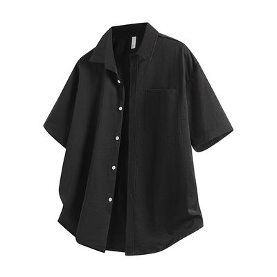 Short Sleeved Shirt Men's Summer Ice Silk Shirt Jacket Men's Summer Casual Workwear Short Sleeved Shirt