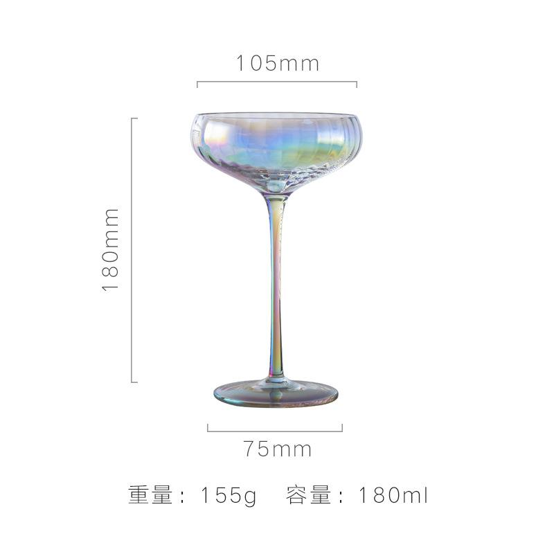 Set di bicchieri da vino rosso arcobaleno calice da casa bicchiere da champagne colorato cristallo galvanizzato di lusso leggero vino