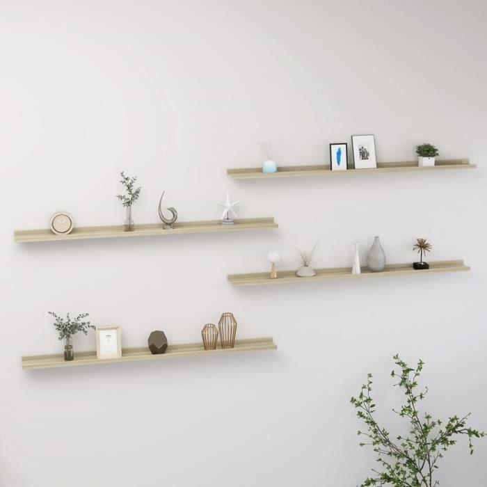 VidaXL Étagères murales 4 pcs Chêne Sonoma 115x9x3 cm