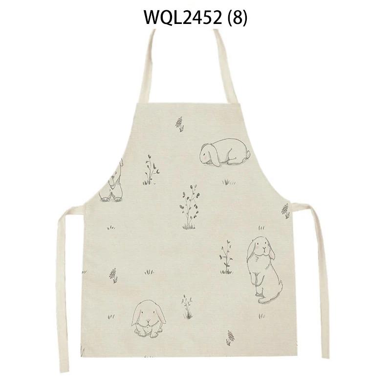 Animal Snail Rabbit Printing Apron Adult Kids Sleeveless Kitchen Apron Linen Cooking Baking Accessories Apron Cleaning Tool