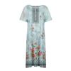Women's Summer Casual Printed V-Neck Short-Sleeve Swing Dress