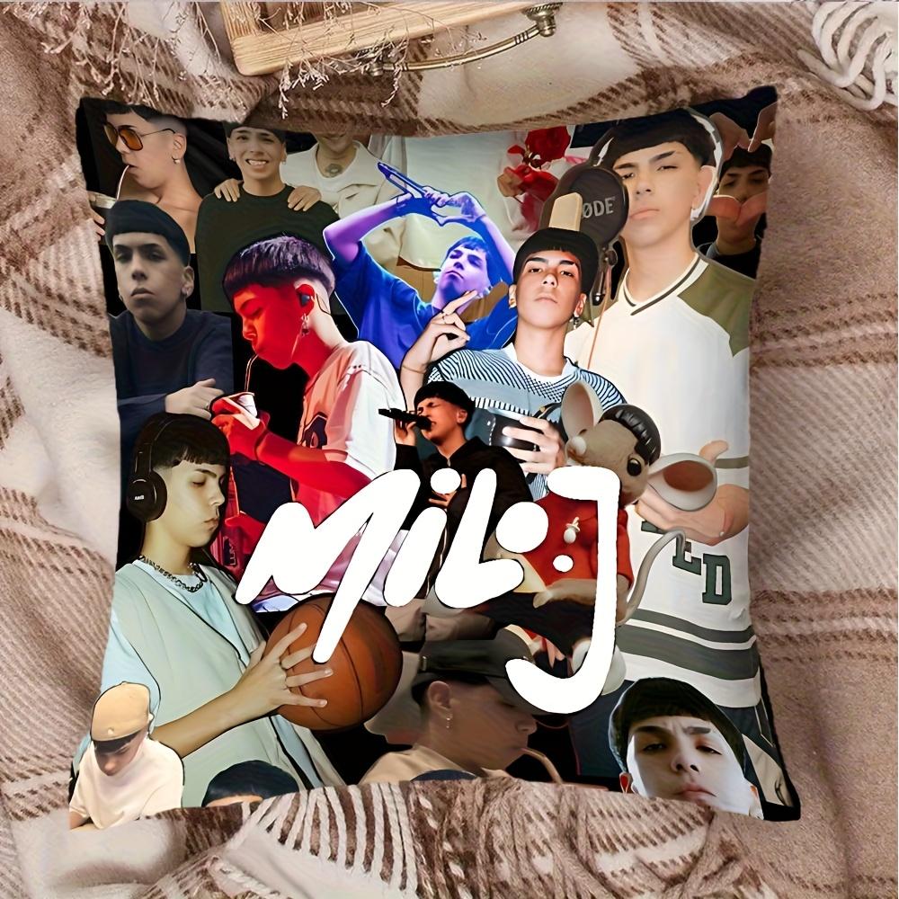 1Pc Milo J Collage Pillow Cover, 2D Double-Sided Polyester Cushion Case, Latin Music Fan Decor Pillowcase, Gift For Milo J Fans