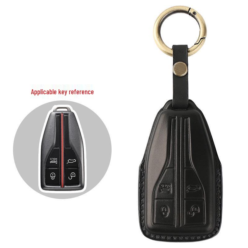 

Чехол для ключей из натуральной кожи для Hongqi HS5/HS7 - Защитный чехол ручной работы с застежкой